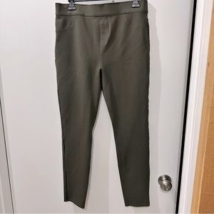 Spanx Ponte Olive Green skinny ankle pants XL Tall.